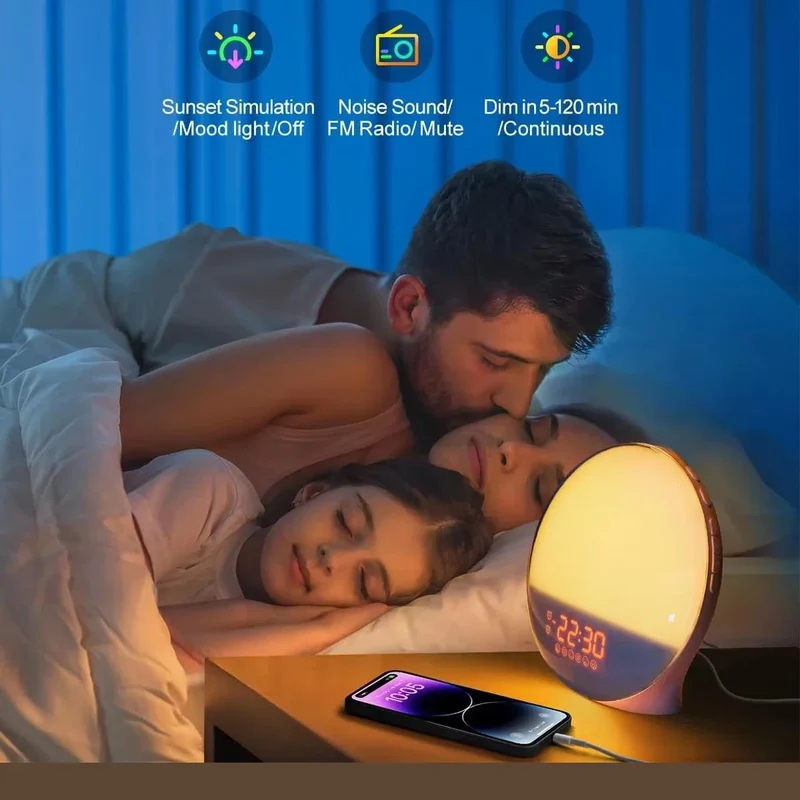 Radiowecker mit Sonnenaufgang – zwei Alarme und dimmbares Nachtlicht