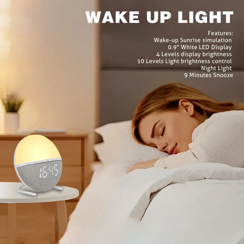 Lichtwecker – Sonnenaufgang, Farbwechsel-Nachtlicht und mehrere Alarme