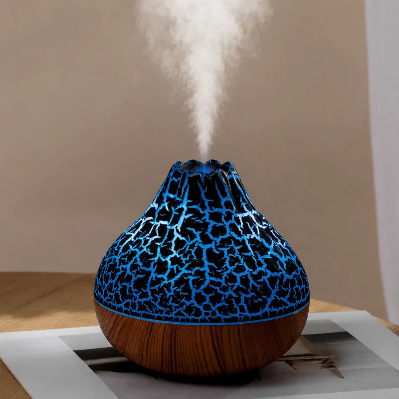 Luftbefeuchter 300 ml – Vulkaneffekt mit farbigem Nachtlicht und USB