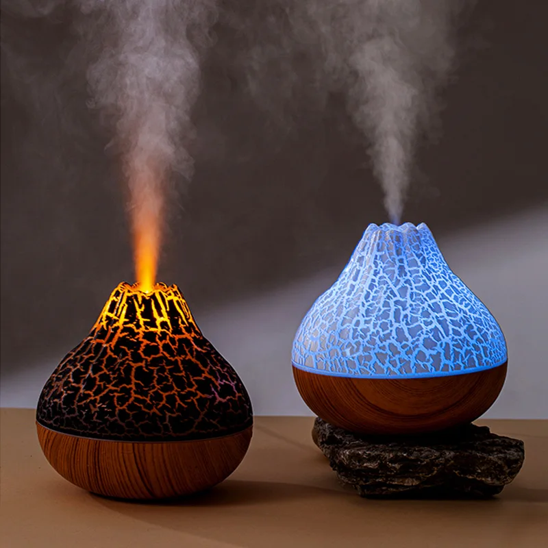 Luftbefeuchter 300 ml – Vulkaneffekt mit farbigem Nachtlicht und USB