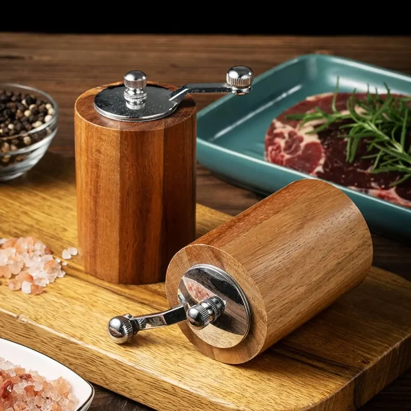Skanto | Luxuriöses Set manueller Pfeffer- und Salzmühlen aus Holz