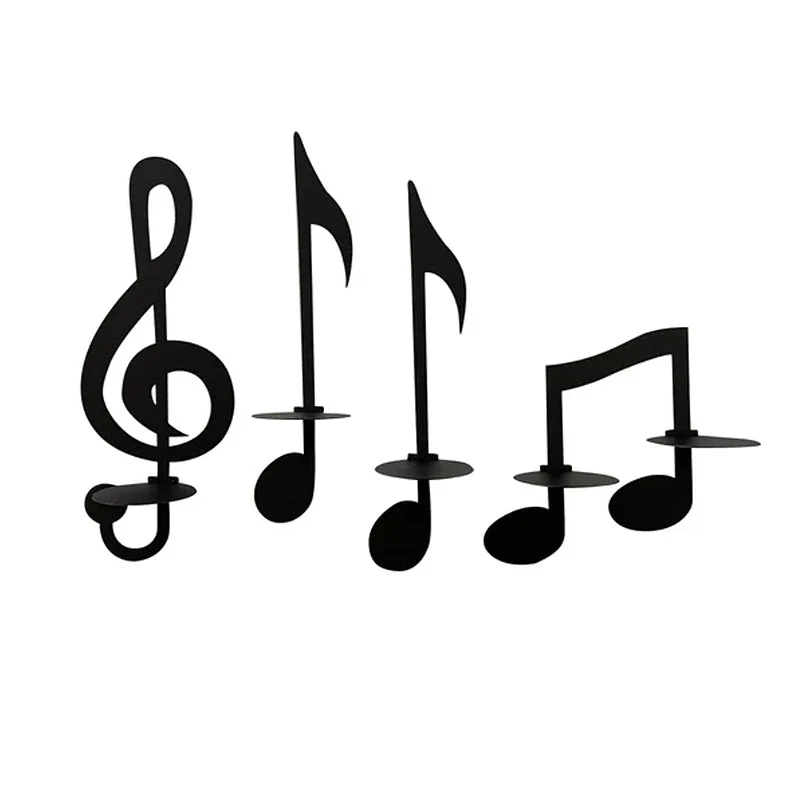 Schwarze Musiknoten-Wandlampe Skanto