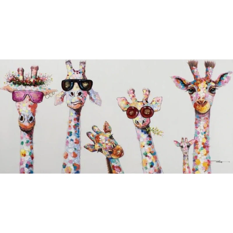 Cartoon-Giraffe – Leinwand-Wandbild | Skanto