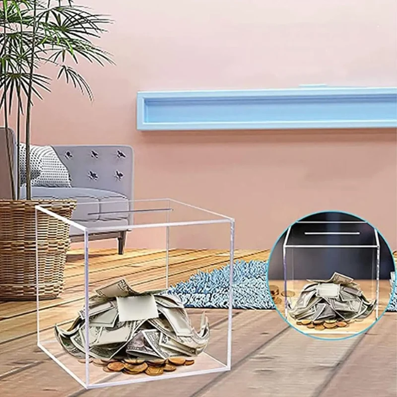 Unöffenbare transparente Acryl-Spardose | Skanto