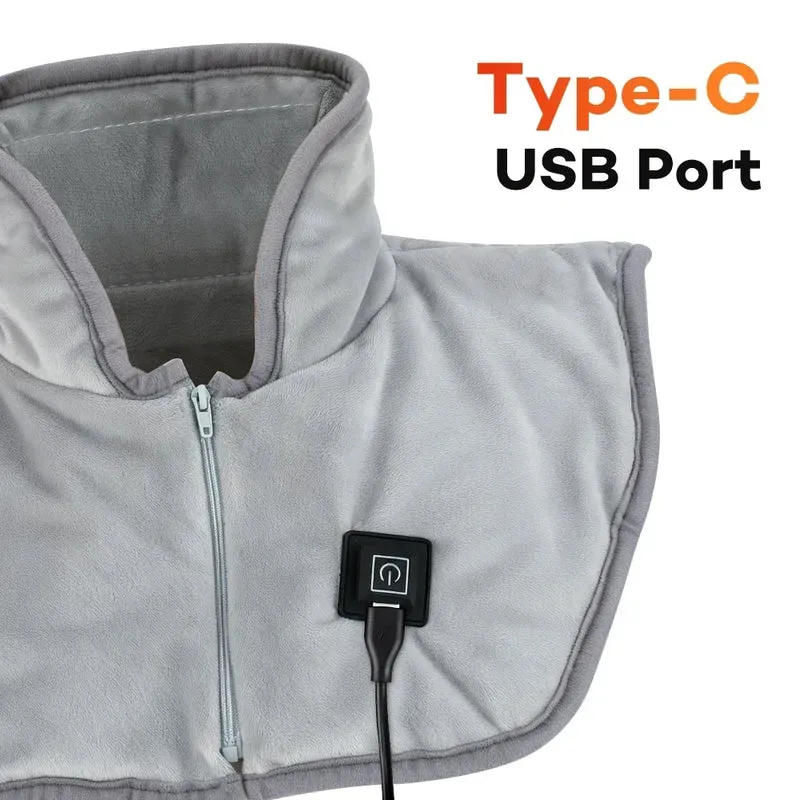 Beheiztes Nackenkissen – Hufeisenform, drei Wärmestufen und USB