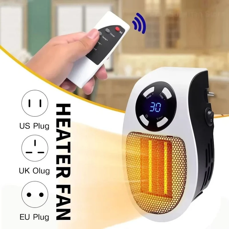 Skanto | Elektrische Raumheizung, Mini-Wandheizung zum Einstecken mit Fernbedienung