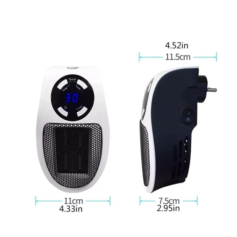 Skanto | Elektrische Raumheizung, Mini-Wandheizung zum Einstecken mit Fernbedienung