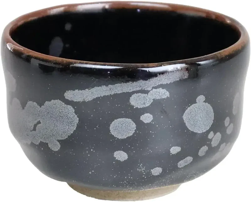 Yuki Roman Nouten Japanese Matcha Bowl, Shino Porcelain, 10.1 cm