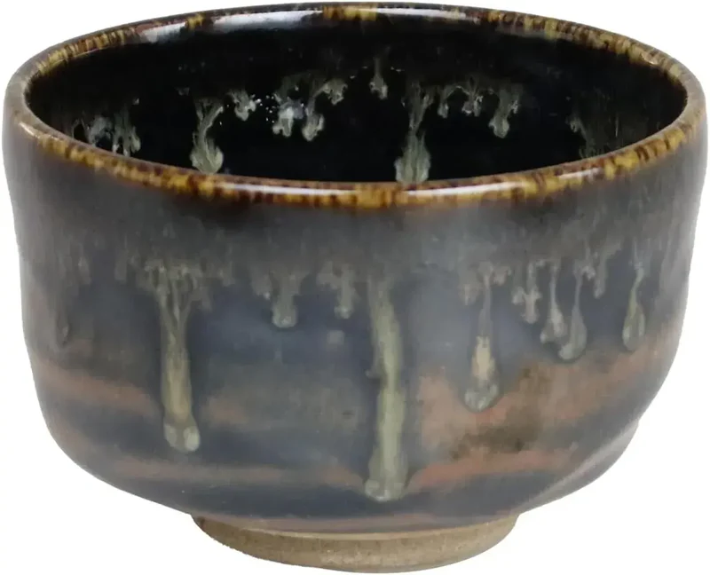 Yuki Roman Nouten Japanese Matcha Bowl, Shino Porcelain, 10.1 cm