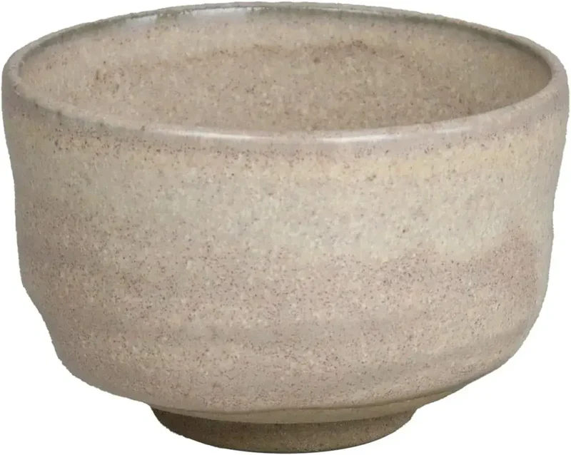 Yuki Roman Nouten Japanese Matcha Bowl, Shino Porcelain, 10.1 cm