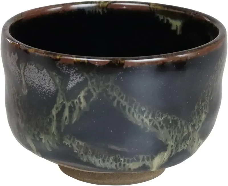 Yuki Roman Nouten Japanese Matcha Bowl, Shino Porcelain, 10.1 cm