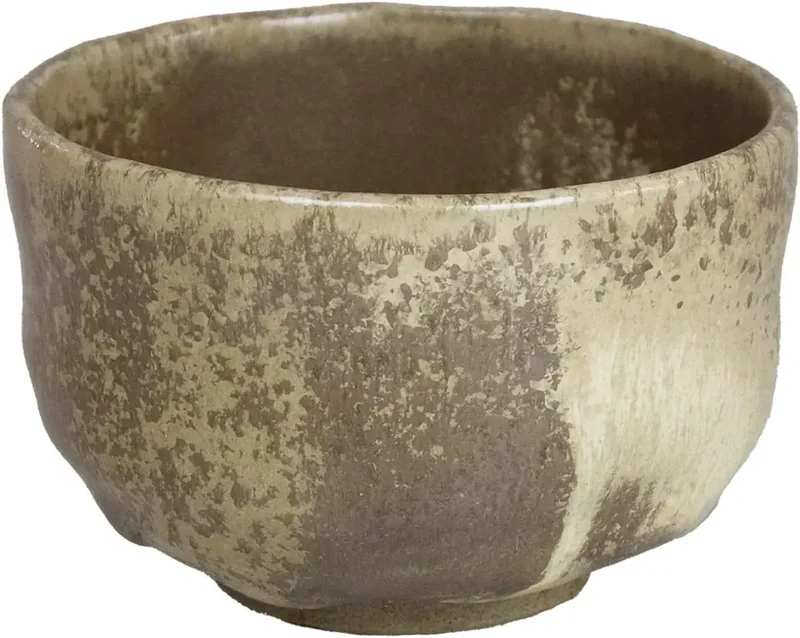 Yuki Roman Nouten Japanese Matcha Bowl, Shino Porcelain, 10.1 cm