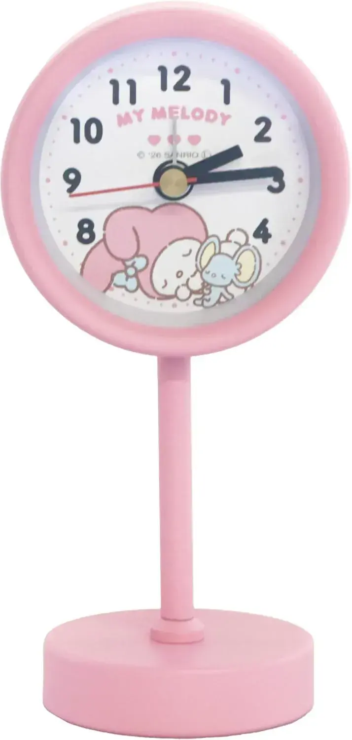 FIELD WORK Sanrio My Melody Pink Stand Clock with Alarm 10.7 cm