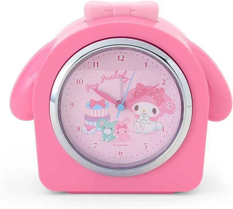 Sanrio My Melody Alarm Clock, Pink Face Analog 19 cm Tabletop