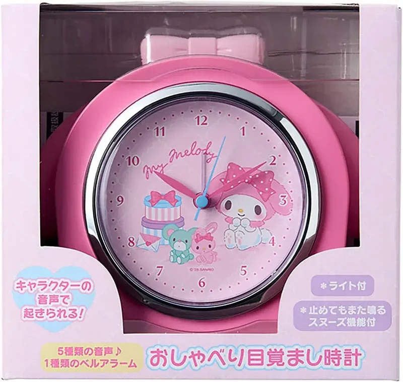 Sanrio My Melody Alarm Clock, Pink Face Analog 19 cm Tabletop