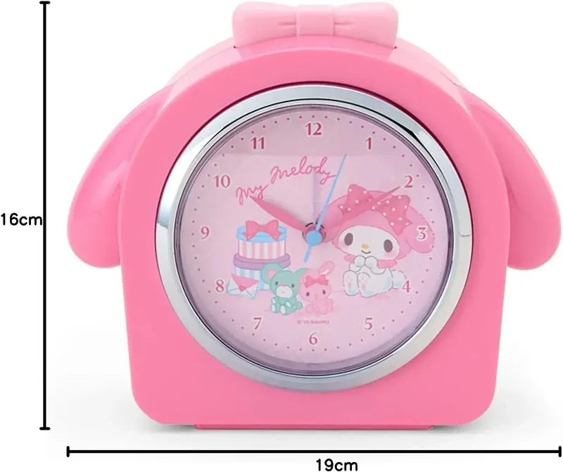Sanrio My Melody Alarm Clock, Pink Face Analog 19 cm Tabletop