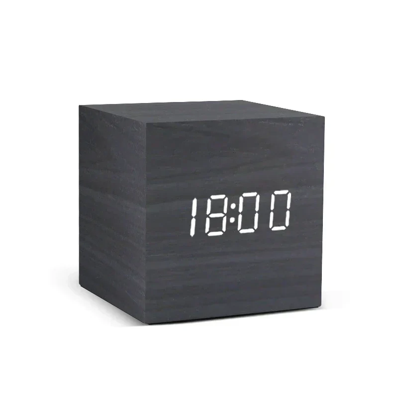 Hölzerner LED-Wecker mit Temperaturanzeige, Digitaluhr und minimalistischem Design – Perfekt für Schlafzimmer und Büro | Skanto