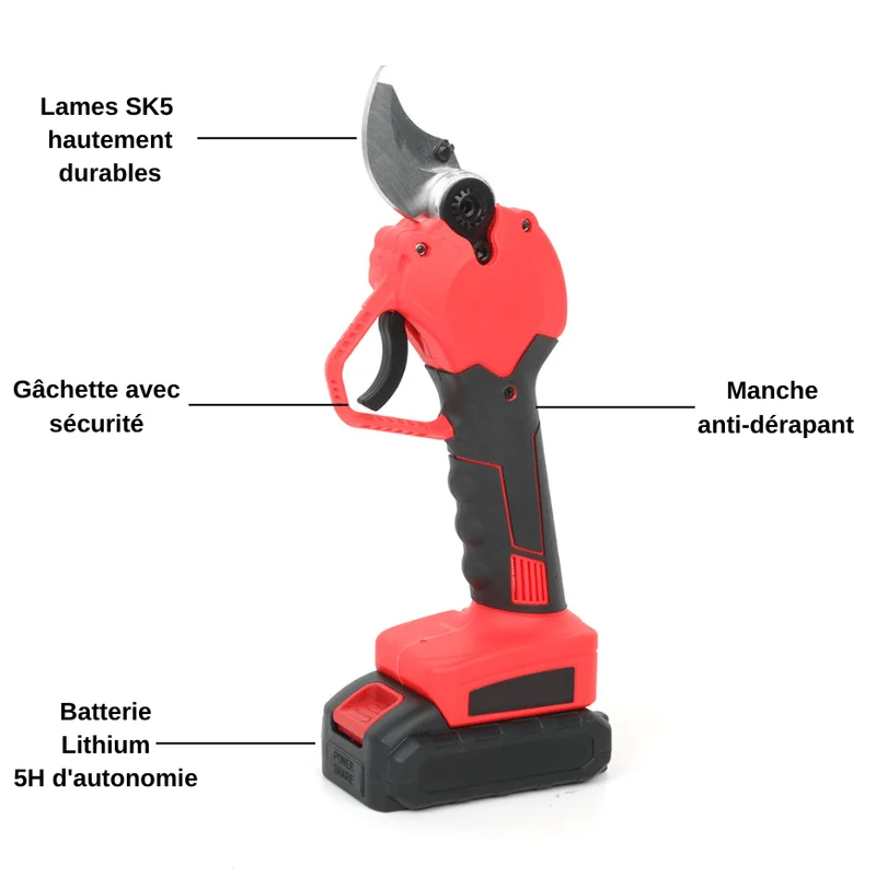 Skanto | TrimEase Pro | Akku-Elektro-Gartenschere für Gärten