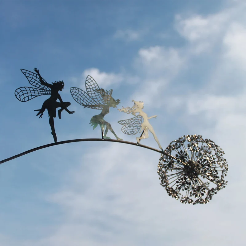Skanto | Feengarten-Skulptur | Detaillierte Metalldekoration für draußen