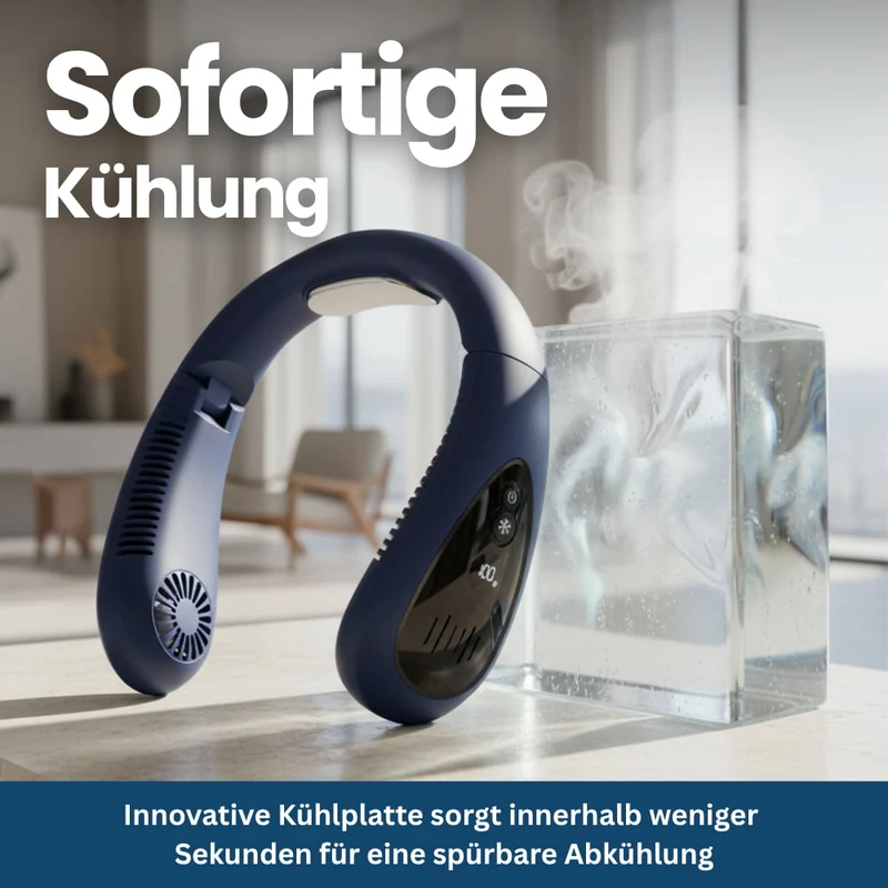 Kühlender Halsventilator mit Kühlplatte