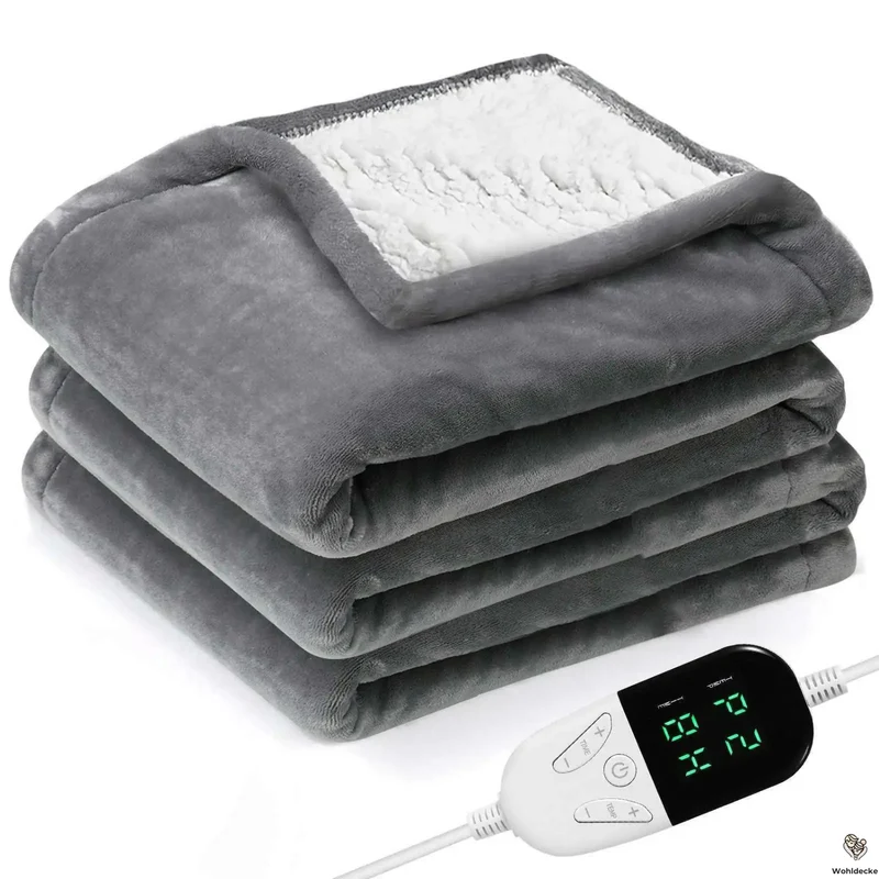 Elektrische Heizdecke 180×150cm – Baumwolle und Flanell - 6 Heizstufen, 10 Std. Timer & Schnellheizung