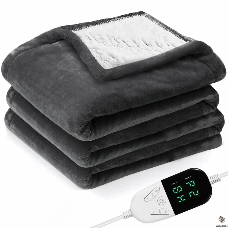 Elektrische Heizdecke 180×150cm – Baumwolle und Flanell - 6 Heizstufen, 10 Std. Timer & Schnellheizung