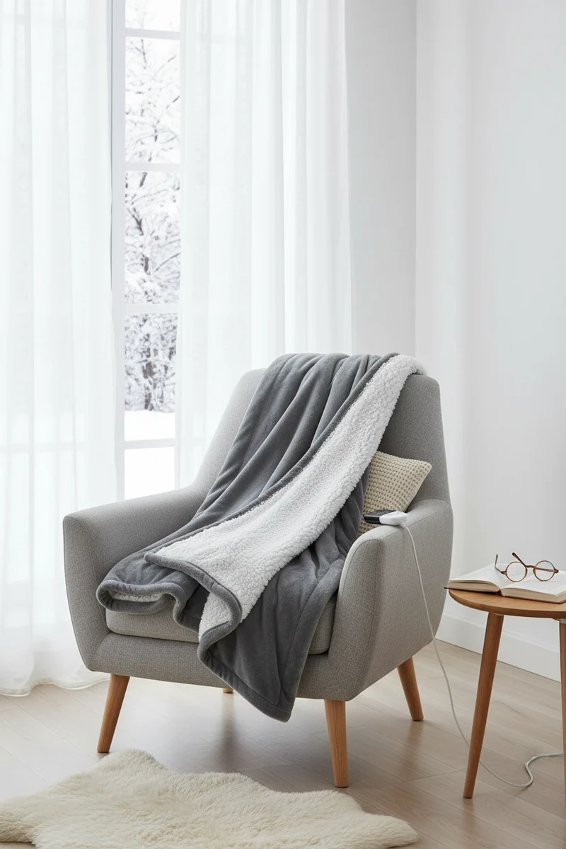 Elektrische Heizdecke 180×150cm – Baumwolle und Flanell - 6 Heizstufen, 10 Std. Timer & Schnellheizung