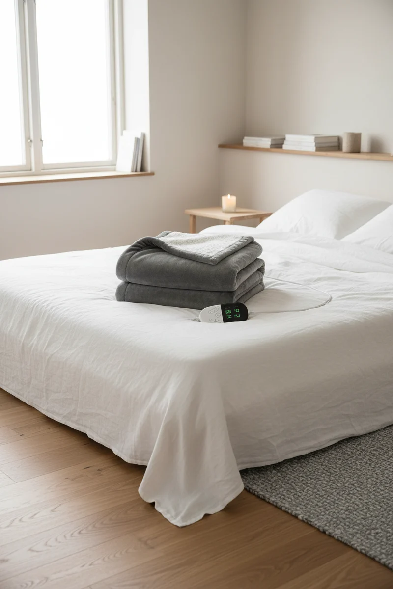 Elektrische Heizdecke 180×150cm – Baumwolle und Flanell - 6 Heizstufen, 10 Std. Timer & Schnellheizung