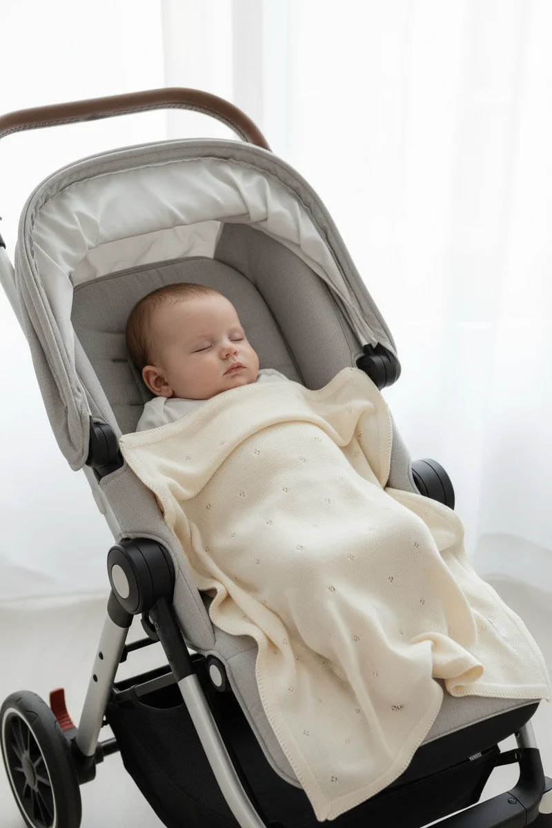 Babydecke 100% Merinowolle- mit Sorglos-Paket – Babydecke + spezieller Bio-Spray gegen Geruch
