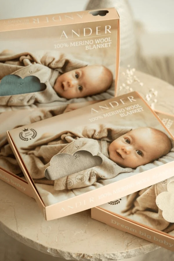Babydecke 100% Merinowolle- mit Sorglos-Paket – Babydecke + spezieller Bio-Spray gegen Geruch