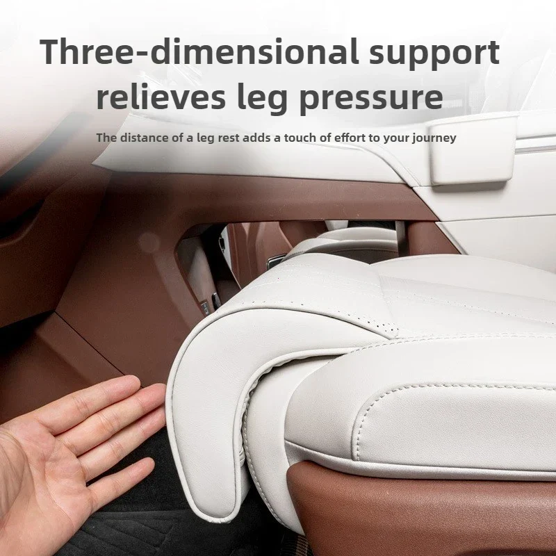 Skanto | Verlängertes Autositzkissen mit Beinauflage | Ergonomisch und bequem | PU-Leder