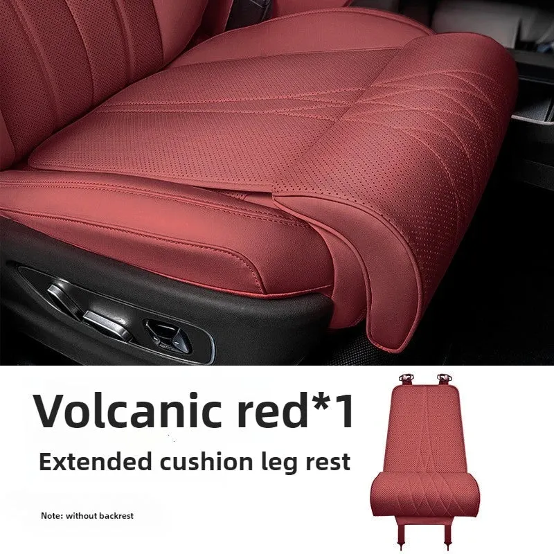 Skanto | Verlängertes Autositzkissen mit Beinauflage | Ergonomisch und bequem | PU-Leder