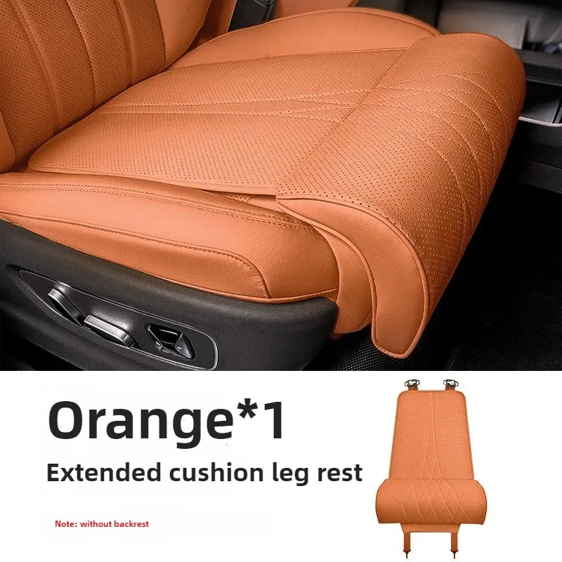 Skanto | Verlängertes Autositzkissen mit Beinauflage | Ergonomisch und bequem | PU-Leder