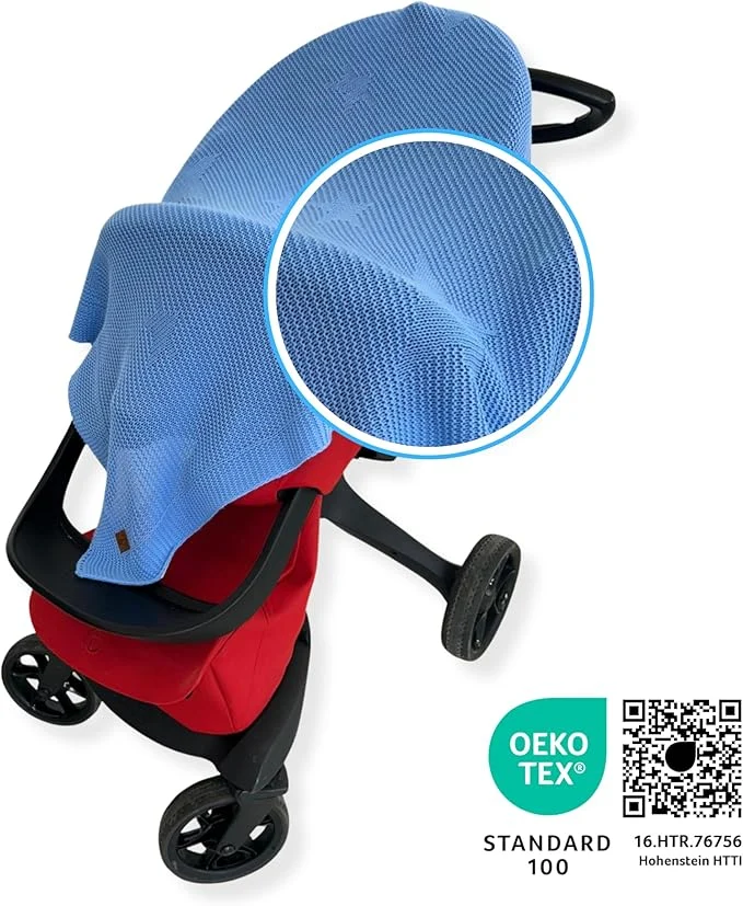 Little Dedi® – Strickdecke für Baby - 80x100 cm (OEKO-TEX)