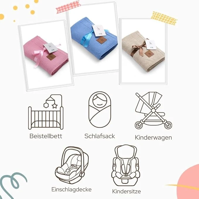 Little Dedi® – Strickdecke für Baby - 80x100 cm (OEKO-TEX)