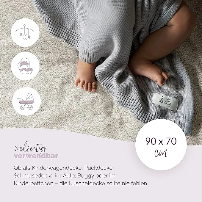 Livella Babydecke - 100 % Bio-Baumwolle