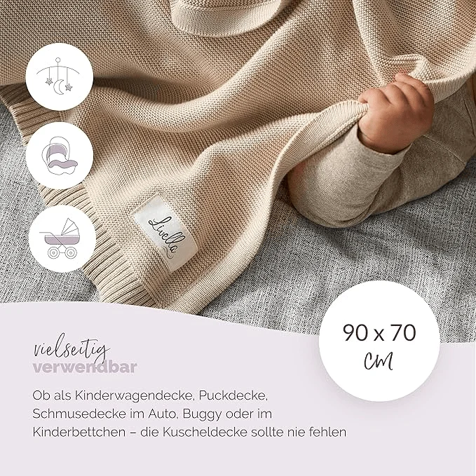 Livella Babydecke - 100 % Bio-Baumwolle