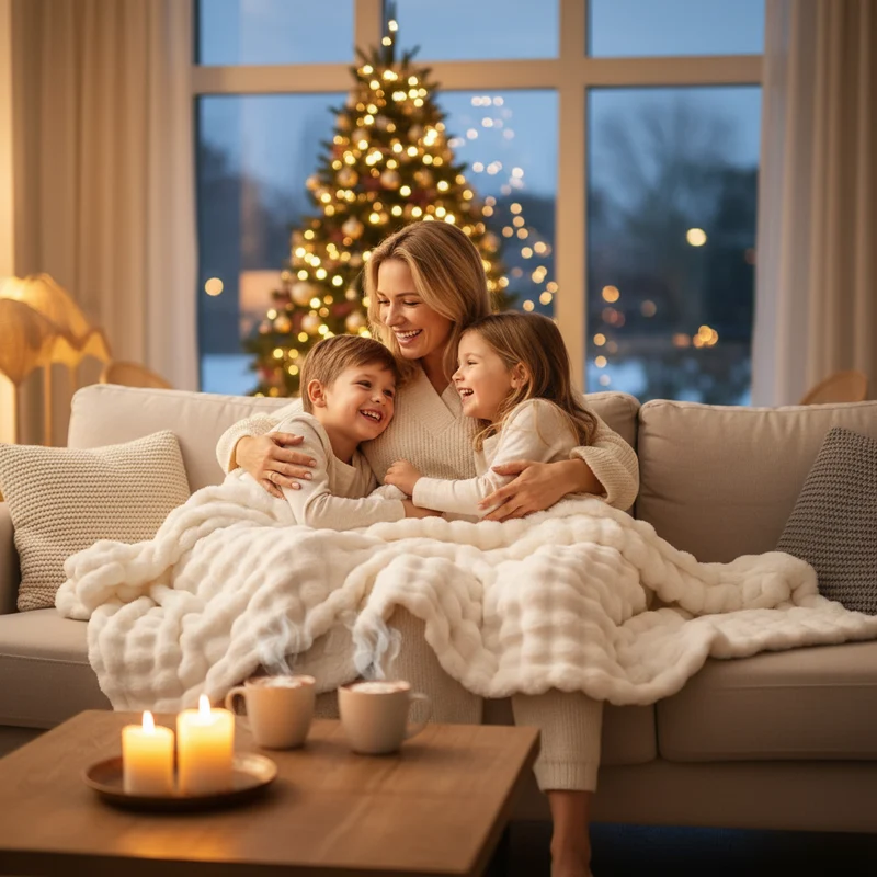Kuscheldecke Weiß – Weiche Plüschdecke für Sofa & Bett | Kinder & Erwachsene