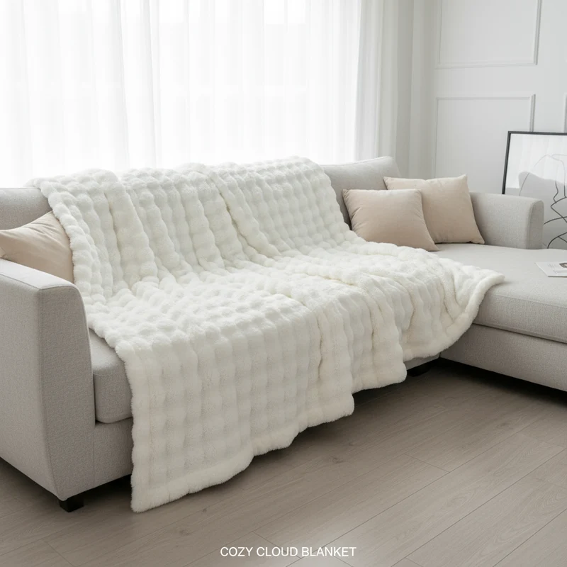 Kuscheldecke Weiß – Weiche Plüschdecke für Sofa & Bett | Kinder & Erwachsene