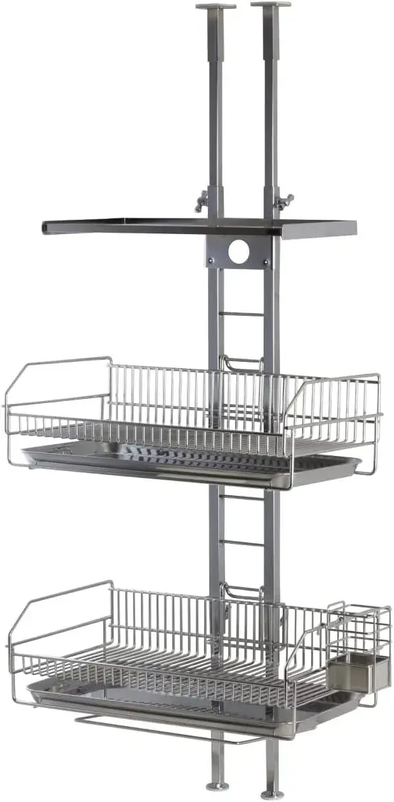 Kawaguchi Koki Push Fit Secure Over Sink Drainer Rack 3-Tier