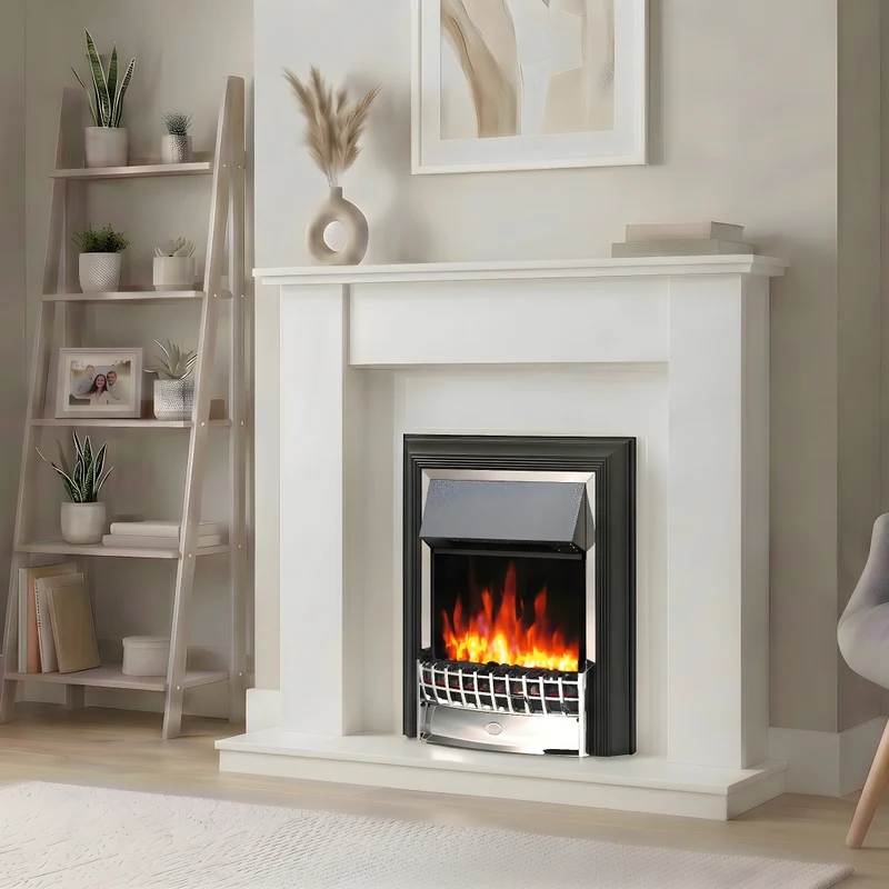Cheriton Deluxe Oprtiflame Inset Electric Fire - Chrome