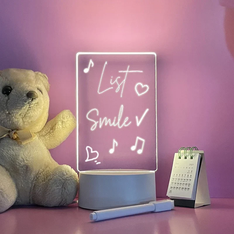 Acryl-Schreibtafel mit Leuchtsockel – Lichtstift und USB-Kabel dabei
