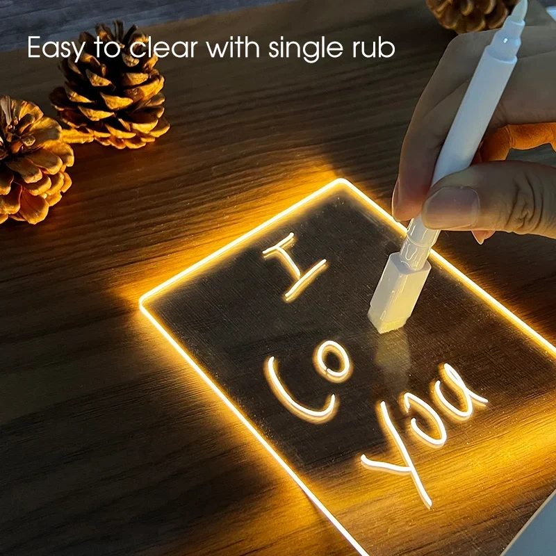 Acryl-Schreibtafel mit Leuchtsockel – Lichtstift und USB-Kabel dabei