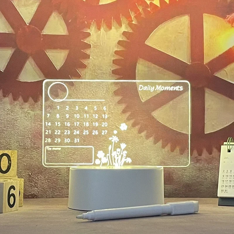 Acryl-Schreibtafel mit Leuchtsockel – Lichtstift und USB-Kabel dabei
