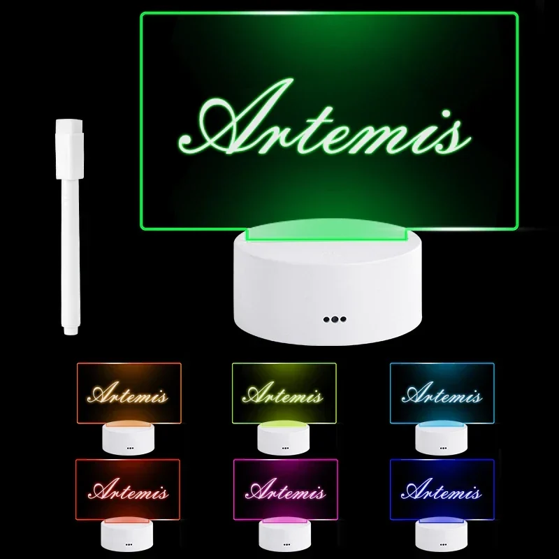 Acryl-Schreibtafel mit Leuchtsockel – Lichtstift und USB-Kabel dabei