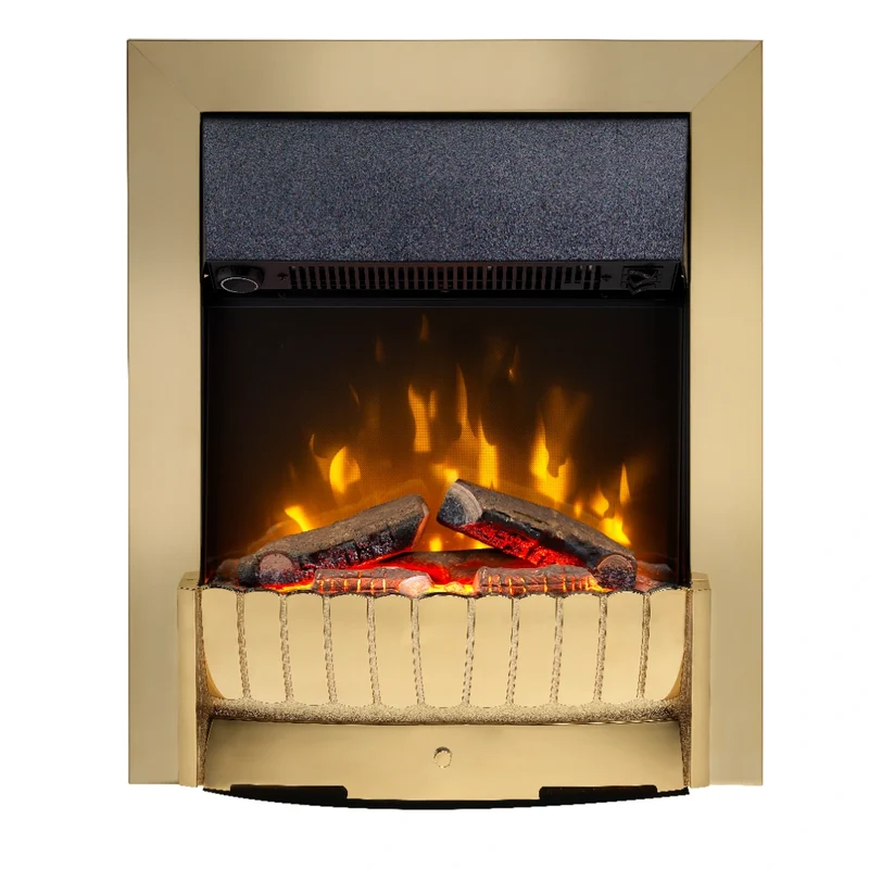 Clement Optiflame Inset Electric Fire - Brass