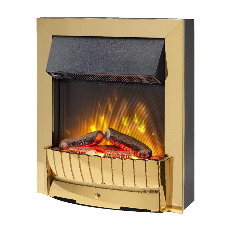 Clement Optiflame Inset Electric Fire - Brass