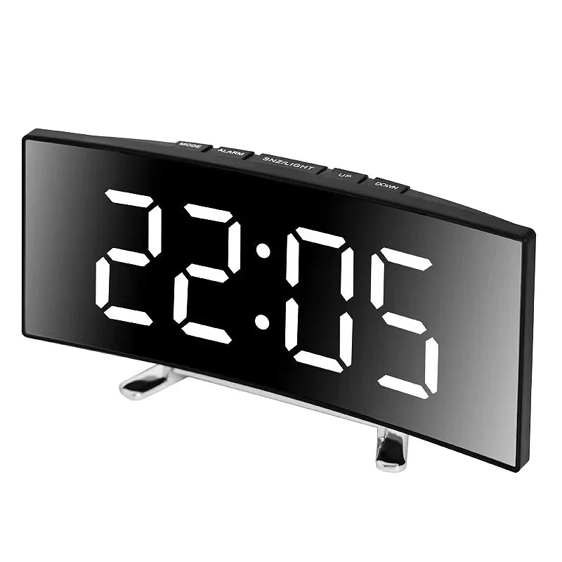 Digitalwecker – grosses LED-Display ohne tickendes Uhrwerk, mit Adapter