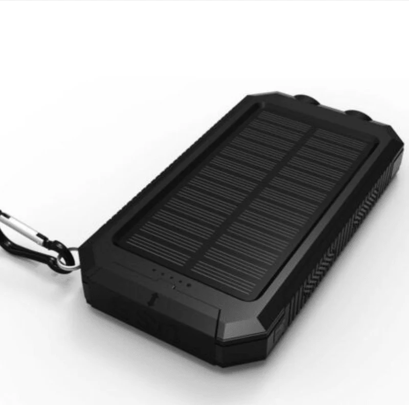 Solar-Powerbank – zwei USB-Ausgänge, IPX5-Gehäuse und LED-Leuchte