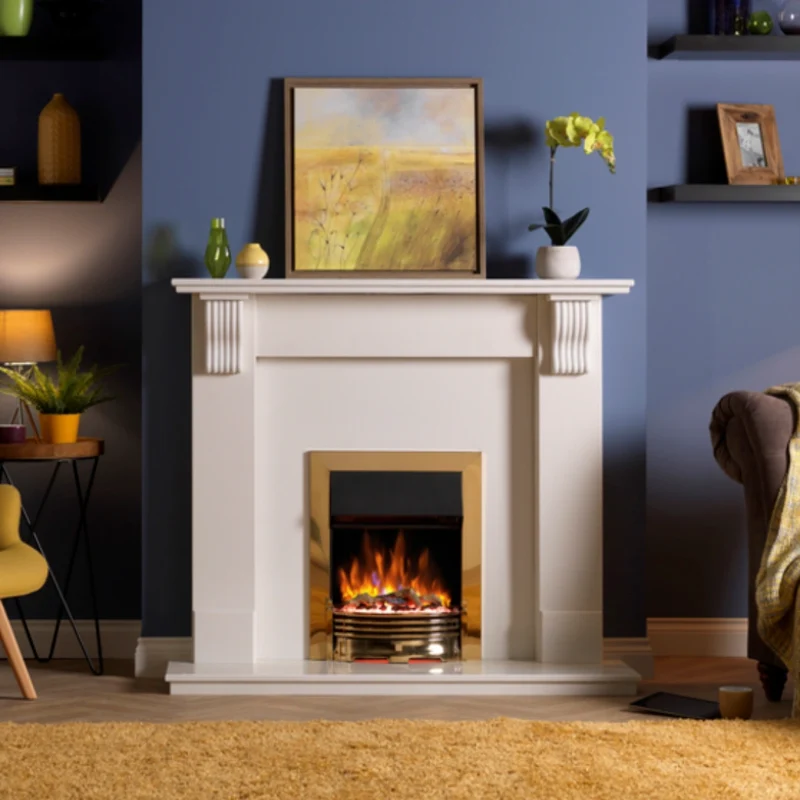 Helmsdale Optiflame Inset Electric Fire - Brass